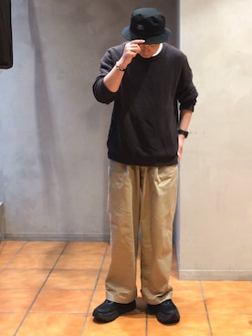 「Alpha Industries（アルファインダストリーズ）のアイテム（帽子）」を使った、kyosukeさん（メンズ・172cm）の秋コーディネート