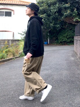 「Alpha Industries（アルファインダストリーズ）のアイテム（帽子）」を使った、kyosukeさん（メンズ・172cm）の秋コーディネート