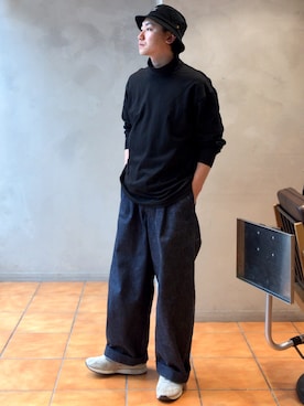 「Alpha Industries（アルファインダストリーズ）のアイテム（帽子）」を使った、kyosukeさん（メンズ・172cm）の冬コーディネート