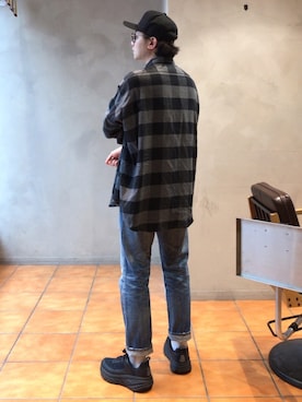 「HBNS（ハバノス）のアイテム（パンツ）」を使った、kyosukeさん（メンズ・172cm）の冬コーディネート