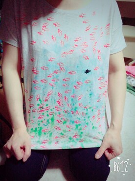 「フォロー、イイネ、お気に入り登録お願いします♡」｜「アイテム（Tシャツ/カットソー）」を使った、チカさん（レディース・150cm）の夏コーディネート