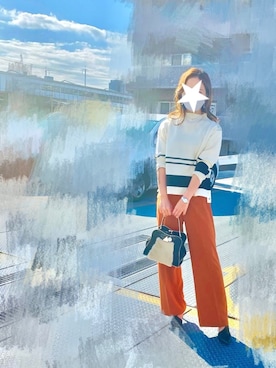 「Bou Jeloud（ブージュルード）のアイテム（ニット/セーター、ホワイト系）」を使った、namikya🦋さん（レディース・159cm）の秋コーディネート