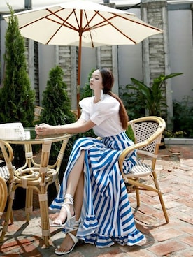 「DINT（ディント）のアイテム」を使った、DINTさん（レディース・172cm）の夏コーディネート