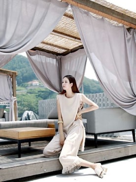 「DINT（ディント）のアイテム」を使った、DINTさん（レディース・172cm）の夏コーディネート