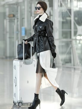 「DINT（ディント）のアイテム」を使った、DINTさん（レディース・172cm）の冬コーディネート