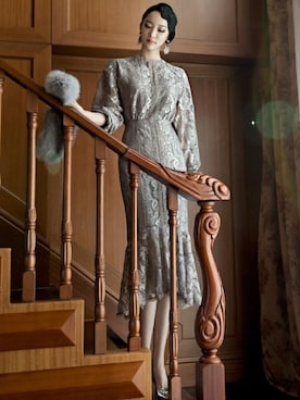 「DINT（ディント）のアイテム」を使った、DINTさん（レディース・172cm）の冬コーディネート