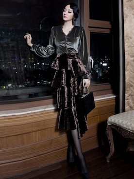 「DINT（ディント）のアイテム」を使った、DINTさん（レディース・172cm）の冬コーディネート