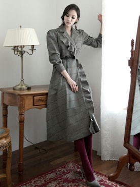 「DINT（ディント）のアイテム」を使った、DINTさん（レディース・172cm）の冬コーディネート