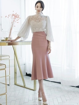 「DINT（ディント）のアイテム」を使った、DINTさん（レディース・172cm）の冬コーディネート