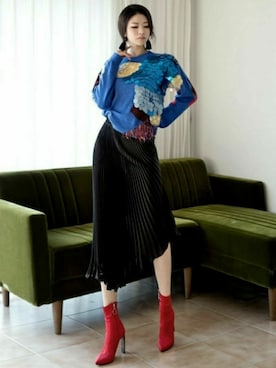 「DINT（ディント）のアイテム（トップス）」を使った、DINTさん（レディース・172cm）の冬コーディネート