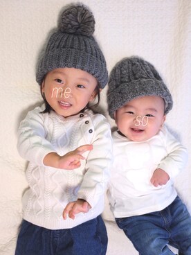 m & s & nさん（キッズ・90cm）の冬コーディネート