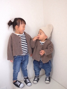 m & s & nさん（キッズ・90cm）の冬コーディネート