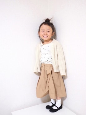 「アイテム（スカート）」を使った、m & s & nさん（キッズ・90cm）の春コーディネート
