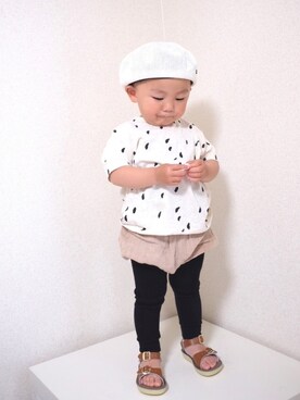 「ベレー帽推奨委員会」｜「アイテム（サンダル）」を使った、m & s & nさん（キッズ・90cm）の春コーディネート