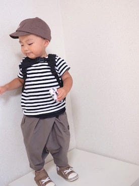 「FITH（フィス）のアイテム（バックパック/リュック）」を使った、m & s & nさん（キッズ・90cm）の夏コーディネート