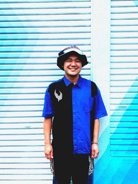 「チャイハネ（チャイハネ）のアイテム（帽子）」を使った、☀︎大野賢治🌙さん（メンズ・170cm）の春コーディネート