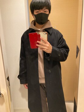 「GLOBAL WORK（グローバルワーク）のAir Cushionパーカー/892079（パーカー、ベージュ系）」を使った、かなたさん（メンズ・163cm）の冬コーディネート