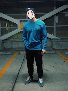 「Carhartt WIP（カーハートダブリューアイピー）のアイテム（ニットキャップ/ビーニー）」を使った、damysanさん（メンズ・180cm）の冬コーディネート
