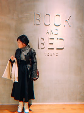 「URBAN RESEARCH ROSSO WOMEN（アーバンリサーチ　ロッソ）のアイテム（ライダースジャケット）」を使った、まめさん（レディース・148cm）の冬コーディネート
