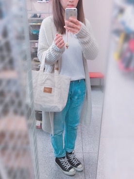 「DAISO（DAISO）のアイテム（PC・スマホグッズ/家電）」を使った、よっちさん（レディース・164cm）の冬コーディネート