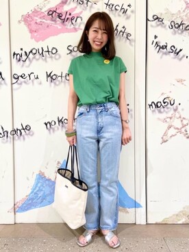 「USAコットン」｜「アイテム（アクセサリー）」を使った、coen ひなたさん（レディース・163cm）の春コーディネート