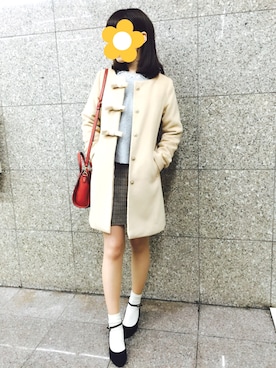 「TITTY&CO.（ティティーアンドコー）のアイテム（ステンカラーコート）」を使った、かならいだーさん（レディース・157cm）の冬コーディネート