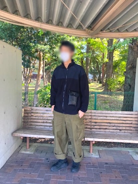 「m47」｜「アイテム（ミリタリージャケット）」を使った、アパ松さん（メンズ・186cm）の秋コーディネート