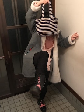 「ALGONQUINS（アルゴンキン）のアイテム（ブーツ）」を使った、🐸🐸たつきてぃー🧸さん（レディース・161cm）の冬コーディネート