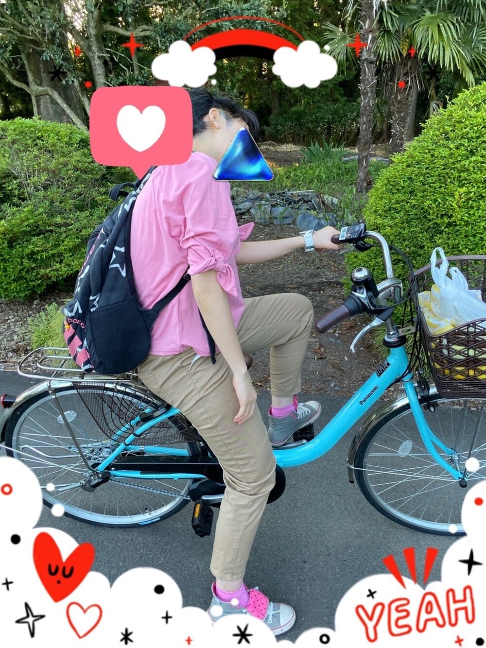「ベージュ、ラッキーカラーはピンク、ラッキーカラーはレモン色、ラッキーカラーは黄色、ごがつっ、事務の人」｜「靴下屋の靴下屋/ イルマックストライプメッシュソックス（ソックス/靴下、ピンク系）」を使った、🐸🐸たつきてぃー🧸さん（レディース・161cm）の春コーディネートの1枚目の写真