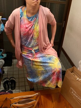 「梅雨(天パ強め)」｜「アイテム（ワンピース/ドレス）」を使った、🐸🐸たつきてぃー🧸さん（レディース・161cm）の夏コーディネート