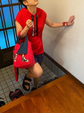 「梅雨(天パ強め)」｜「アイテム（腕時計）」を使った、🐸🐸たつきてぃー🧸さん（レディース・161cm）の夏コーディネート