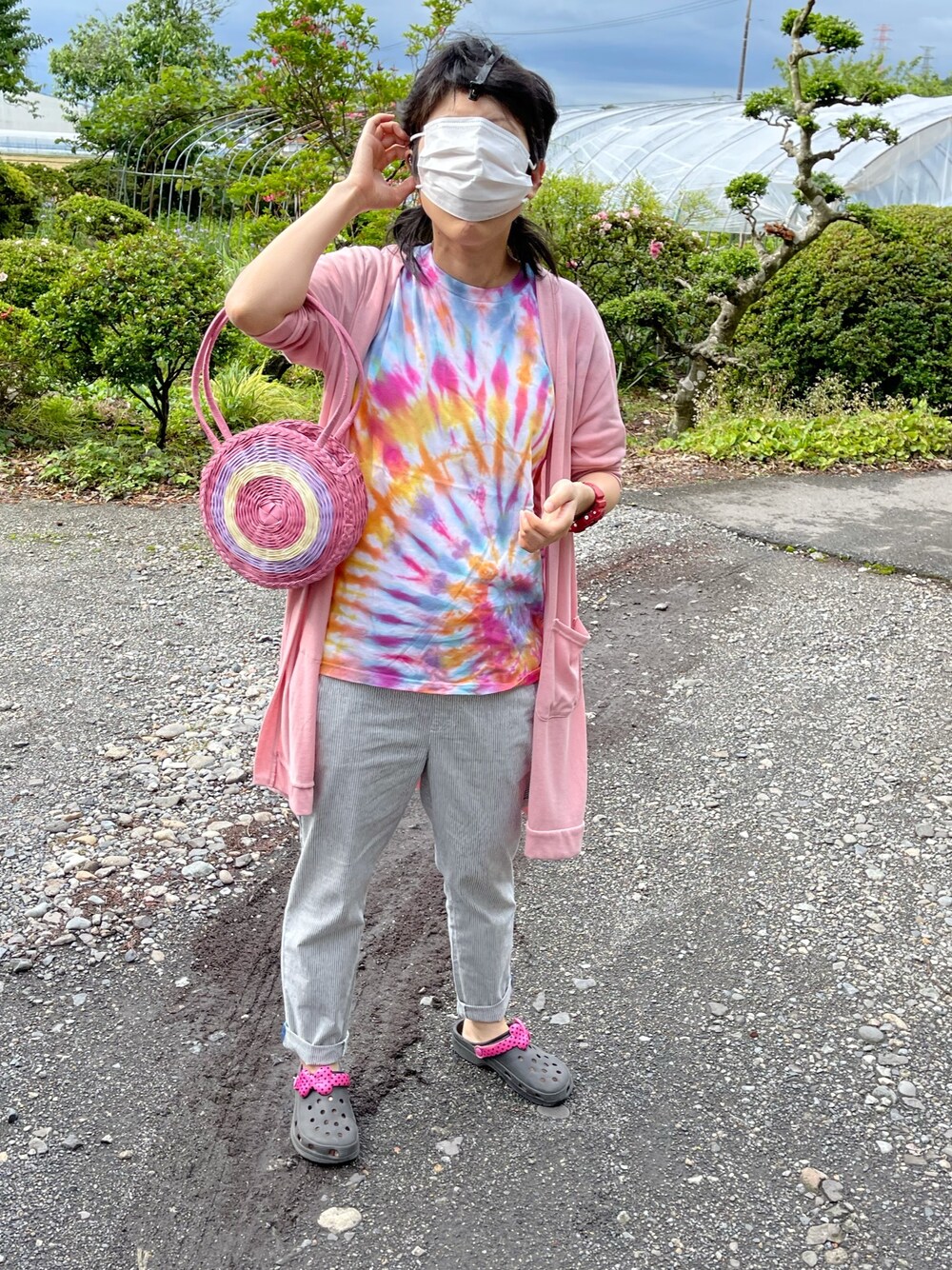 「あたらしいやーつ、ラッキーカラーはピンク、事務の人の休日、土曜日のたつきてぃー、６月っ、5日っ」｜「G-SHOCKのG-SHOCK / ダブルLEDライト / GA-800-4AJF / Gショック（アナログ腕時計、レッド系）」を使った、🐸🐸たつきてぃー🧸さん（レディース・162cm）の夏コーディネートの1枚目の写真