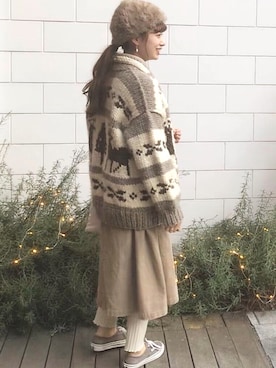 「flower（フラワー）のアイテム（レギンス/スパッツ）」を使った、n a n aさん（レディース・156cm）の冬コーディネート