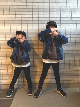 「DILASH（ディラッシュ）のアイテム（ジャケット/アウター）」を使った、anriさん（キッズ・130cm）の冬コーディネート