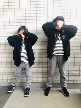 「BRANSHES（ブランシェス）のアイテム（その他アウター）」を使った、anriさん（キッズ・130cm）の冬コーディネート