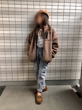 「pairmanon（ペアマノン）のアイテム（ブルゾン）」を使った、anriさん（キッズ・130cm）の冬コーディネート