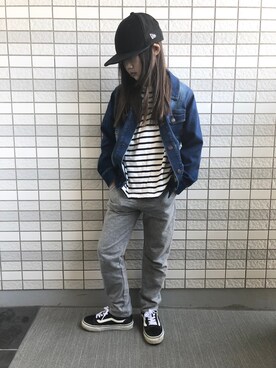 「むすめコーデ」｜「アイテム（ジャケット/アウター）」を使った、anriさん（キッズ・130cm）の冬コーディネート
