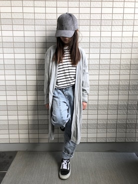 「無印良品（ムジルシリョウヒン）のアイテム（ジャケット/アウター）」を使った、anriさん（キッズ・130cm）の春コーディネート