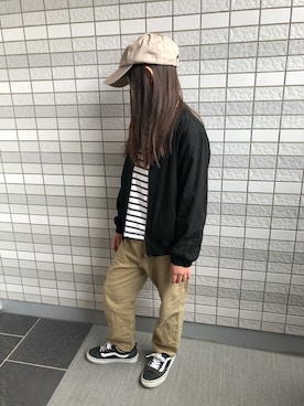 「RADCHAP（ラッドチャップ）のアイテム（ジャケット/アウター）」を使った、anriさん（キッズ・130cm）の春コーディネート
