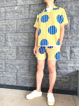 「Saturdays NYC（サタデーズ ニューヨークシティ ）のアイテム（スニーカー）」を使った、kkさん（メンズ・177cm）の夏コーディネート