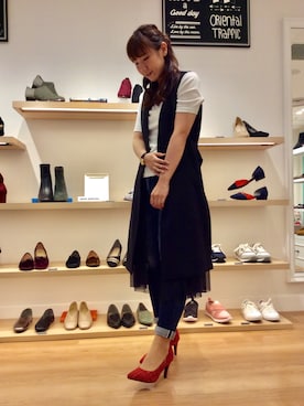 「ロングジレ」｜ORientalTRaffic HEP FIVE店さん（レディース・168cm）の秋コーディネート