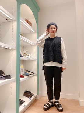 「靴下屋」｜ORientalTRaffic HEP FIVE店さん（レディース・168cm）の春コーディネート