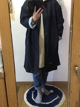 「無印良品（ムジルシリョウヒン）のアイテム（デニムジャケット）」を使った、ｱﾝｼﾞｰさん（レディース・160cm）の秋コーディネート