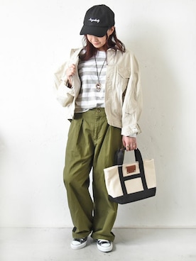 「FLAG by ALEXIA STAM（フラッグバイアリシアスタン）のアイテム」を使った、staff-Uさん（レディース・152cm）の秋コーディネート