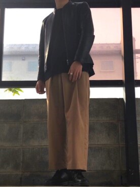 「STUDIOUS SELECT(STUDIOUS SELECT)」｜「アイテム（ジャケット/アウター）」を使った、T A ku Yaさん（メンズ・169cm）の秋コーディネート