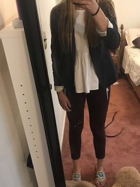 「TOMMY HILFIGER（トミーヒルフィガー）のアイテム（テーラードジャケット）」を使った、Danaさん（レディース・173cm）の夏コーディネート