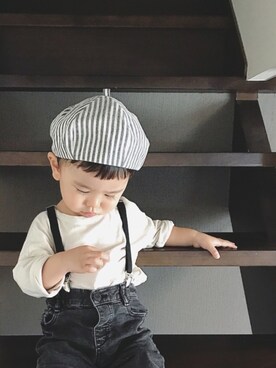 「handmade」｜「アイテム（ハンチング/ベレー帽）」を使った、Riiton*さん（キッズ・80cm）の秋コーディネート