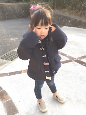 「ポニーテール」｜「アイテム（ブルゾン）」を使った、KONOOO.さん（キッズ・90cm）の冬コーディネート