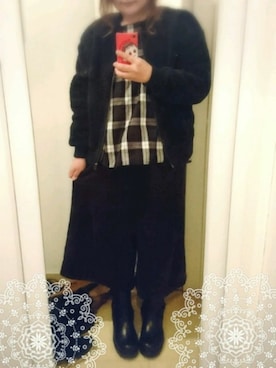 「SUPER HAKKA（スーパーハッカ）のアイテム（パンツ）」を使った、ぴよりあさん（レディース・155cm）の冬コーディネート