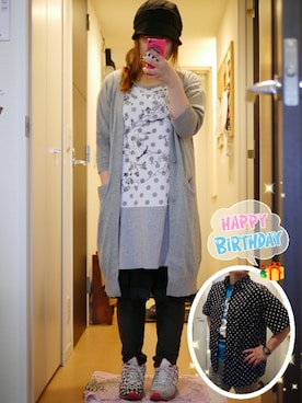 「LBC（エルビーシー）のアイテム（帽子）」を使った、ぴよりあさん（レディース・155cm）の春コーディネート